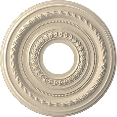 Ekena Millwork Cole PVC Medallion (Canopies up to 4 1/4"), 13"OD x 3 1/2"ID x 3/4"P, Universal Metallic Pearl Mist CMP13COEPE